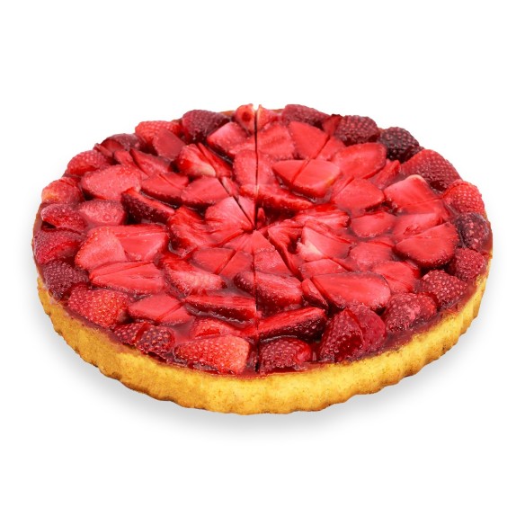 Tarta de Fresa 1.400grs. 1ud. 14 porciones. Precortada.