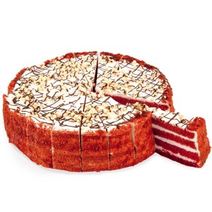 Tarta Red Velvet 2.300grs. 1ud. 18 porciones. Precortada.