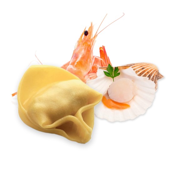 Tortellini Gigante de Vieiras y Gambas 25grs. 3kgs.