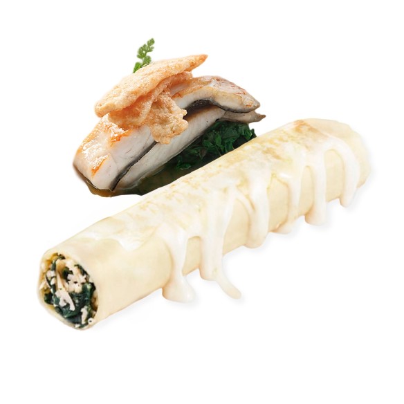 Canelón XXL de Espinacas con Bacalao y Pasas 130grs. 24uds.