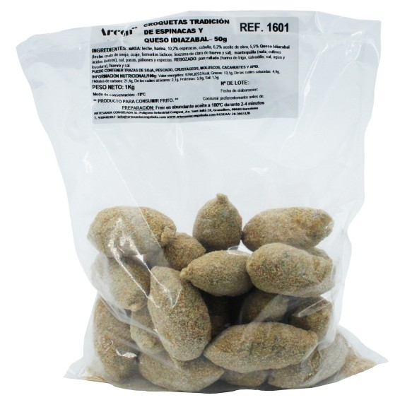Croqueta Tradición Espinacas Queso Idiazábal 50grs. 60uds. 3kgs.