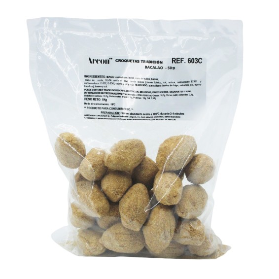 Croqueta Tradición Bacalao 50grs. 60uds. 3kgs.