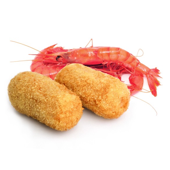 Croqueta de Gamba Roja 25grs. 2kgs. 80uds. Gluten Free.