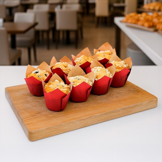 Mini Muffin Frutos Rojos Tulipa Roja 26grs. 42uds.