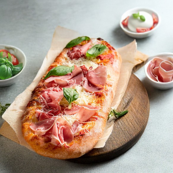 Pinsa Ovalada 35x14 300grs. 20uds.