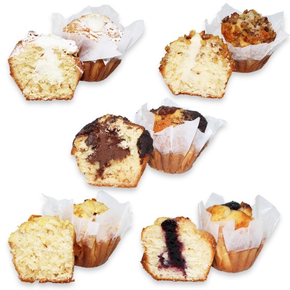 Magdalenas Surtidas Rellenas 110grs. 15 uds. 3 uds. x 5 sabores