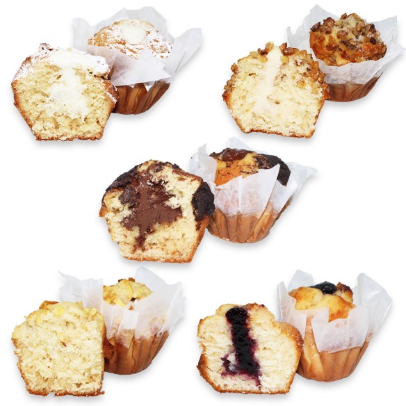 Magdalenas Surtidas Rellenas 110grs. 15 uds. 3 uds. x 5 sabores