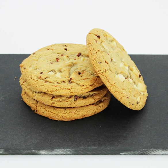 Cookie de Arándanos con Chocolate Blanco Belga 80grs. 32uds.