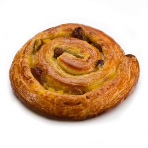 Caracola de Crema y Pasas 24% Mantequilla 110grs. 60uds. Fermentado.