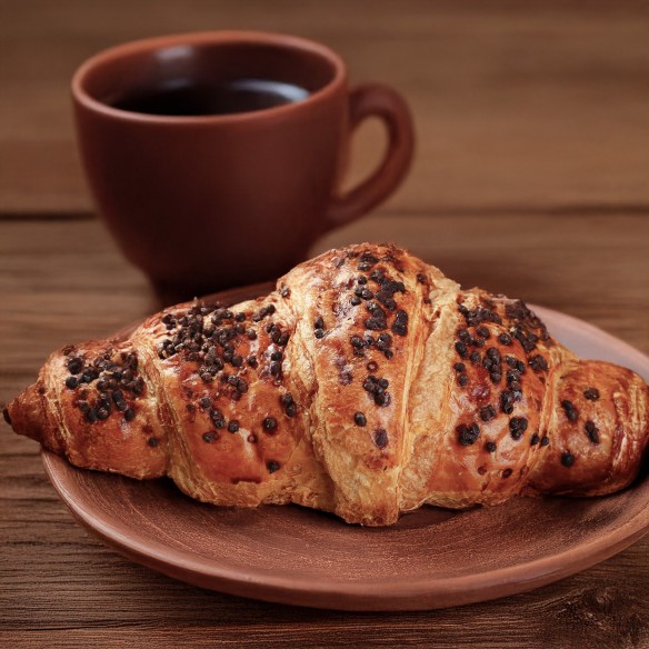Croissant Chocolate con Avellana 85grs. 60uds. Fermentado.