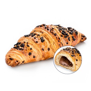 Croissant Chocolate con Avellana 85grs. 60uds. Fermentado.