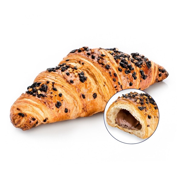 Croissant Chocolate con Avellana 85grs. 60uds. Fermentado.