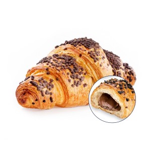 Croissant Mini Chocolate con Avellanas 40grs. 140uds. Fermentado.