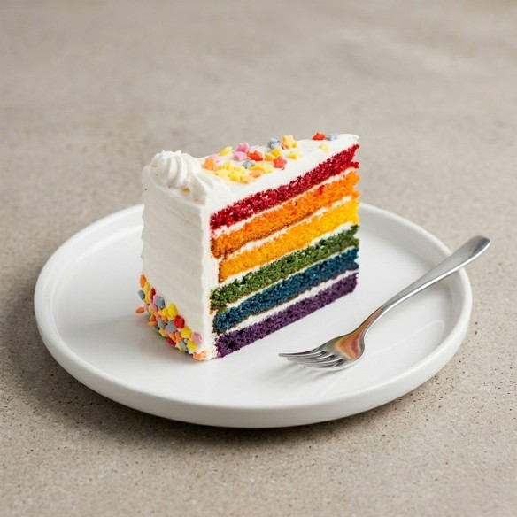 Tarta Rainbow Cake 2.300grs. 1ud. 18 porciones. Precortado.