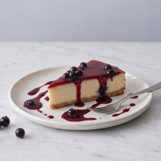 Cheesecake con Frutos Negros 1.600grs. 1ud. 14 porciones. Precortada.