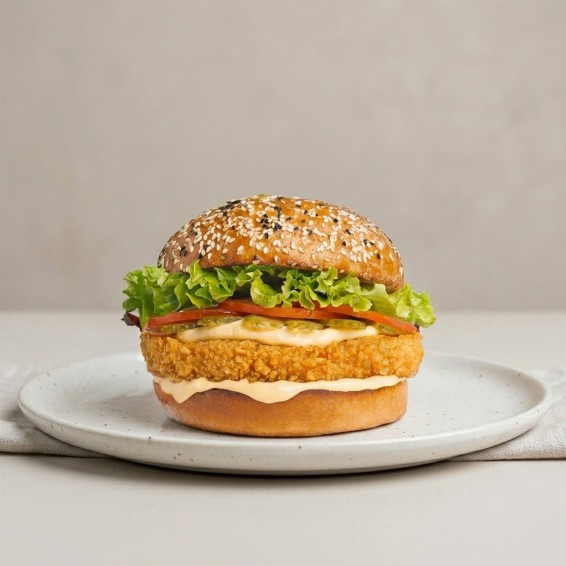 Burger de Pollo con Cornflakes 100grs. 5x10 50uds. HALAL.