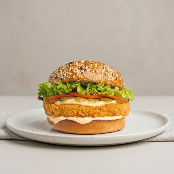 Burger de Pollo con Cornflakes 100grs. 5x10 50uds. HALAL.