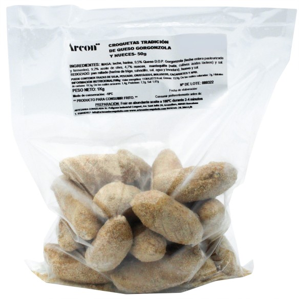 Croqueta Tradición Gorgonzola con Nueces 50grs. 60uds. 3kgs.