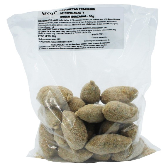 Croqueta Tradición Espinacas Queso Idiazábal 50grs. 60uds. 3kgs.
