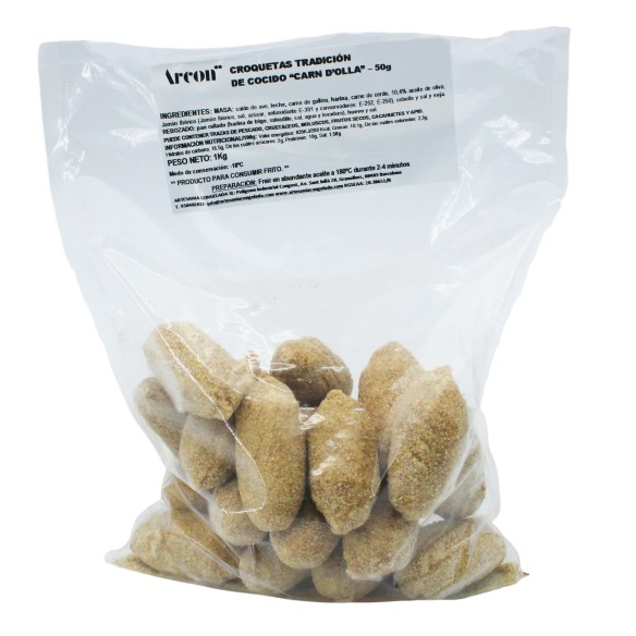 Croqueta Tradición Cocido 50grs. 60uds. 3kgs.
