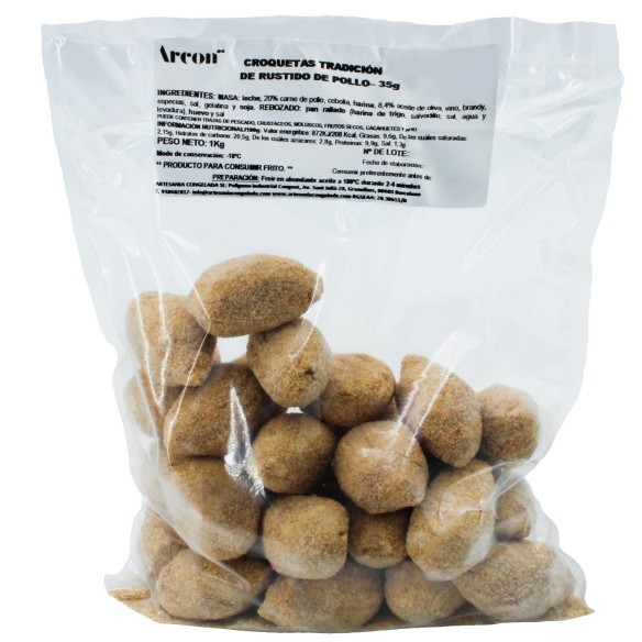 Croqueta Tradición Rustido de Pollo 35grs. 85uds. 3kgs.