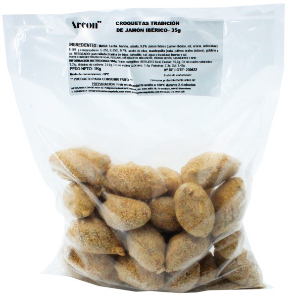 Croqueta Tradición Jamón Ibérico 35grs. 85uds. 3kgs.