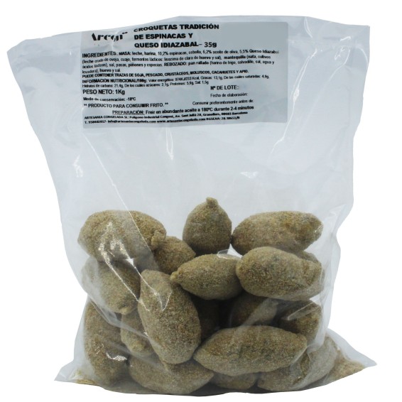 Croqueta Tradición Espinacas con Queso Idiazábal 35grs. 85uds. 3kgs.
