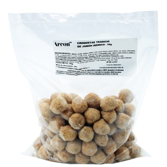 Croqueta Tradición Jamón Ibérico 10grs. 300uds. 3kgs.