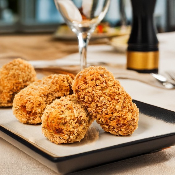 Croqueta Frita Pollo Rustido 25grs. 160ud. 4kgs. (4 bolsas de 1kg).