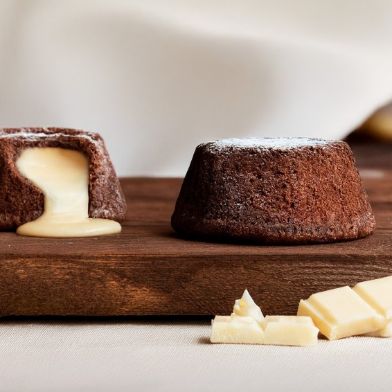 Soufflé de Chocolate y Chocolate Blanco 100grs. 12uds.