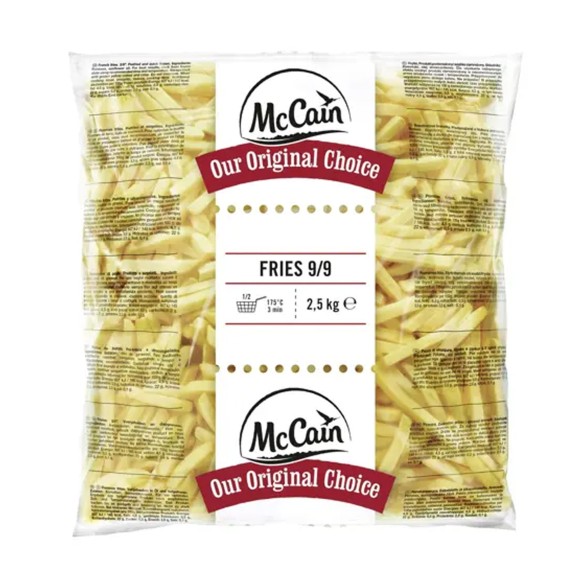 McCain Fries 9x9 - Patatas Fritas 9mm. 12,5kgs. 5 Bolsas de 2,5kgs.
