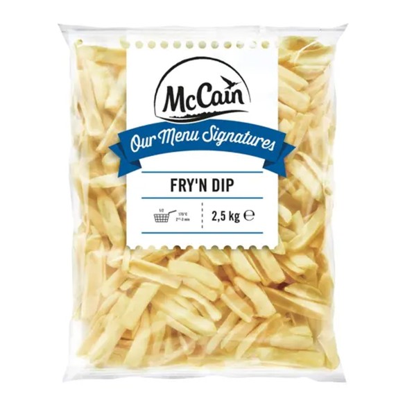 McCain Fry'n Dip - Patatas Teja 12,5kgs. 5 Bolsas de 2,5kg.