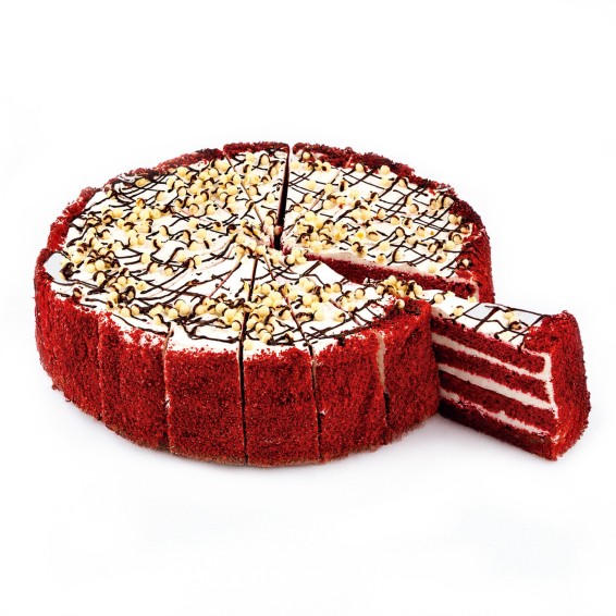 Tarta Red Velvet 2.300grs. 1ud. 18 porciones. Precortada.