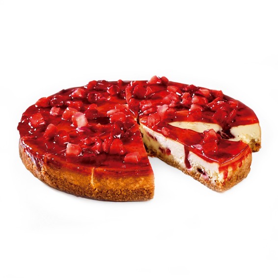 Cheesecake de Fresa 1600grs. 1ud. 14 Porciones. Precortada.