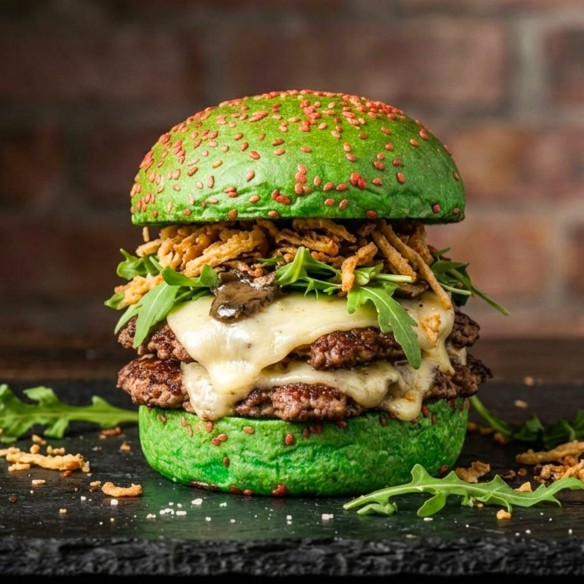 Green Burger con Sésamo Rojo Alta Gourmet Cortada 73grs. 40uds.